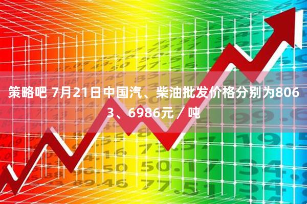 策略吧 7月21日中国汽、柴油批发价格分别为8063、6986元/吨
